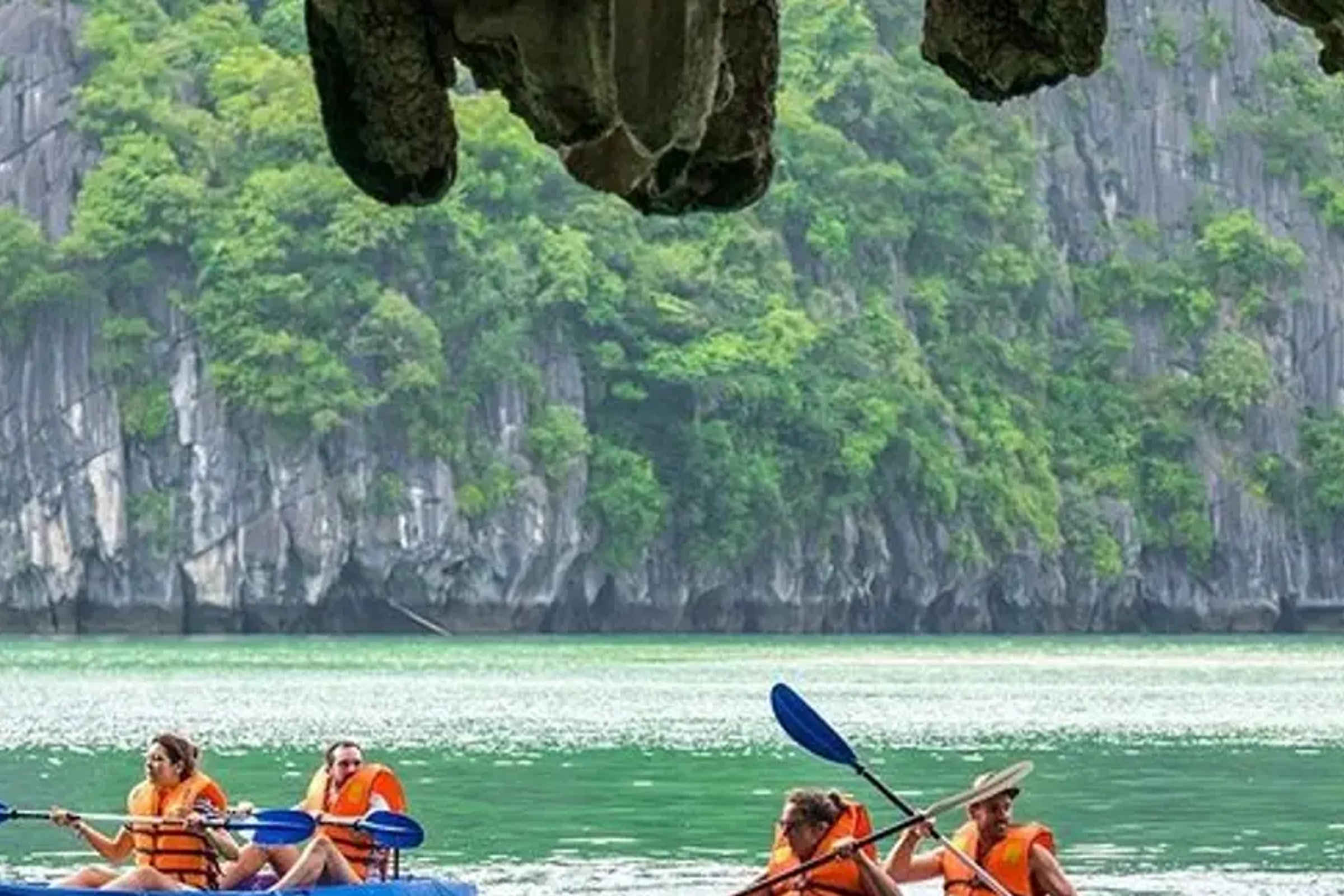 Small Group Halong Day Tour Islands, Cave, Kayak. Lunch. HIGHWAY Transfer